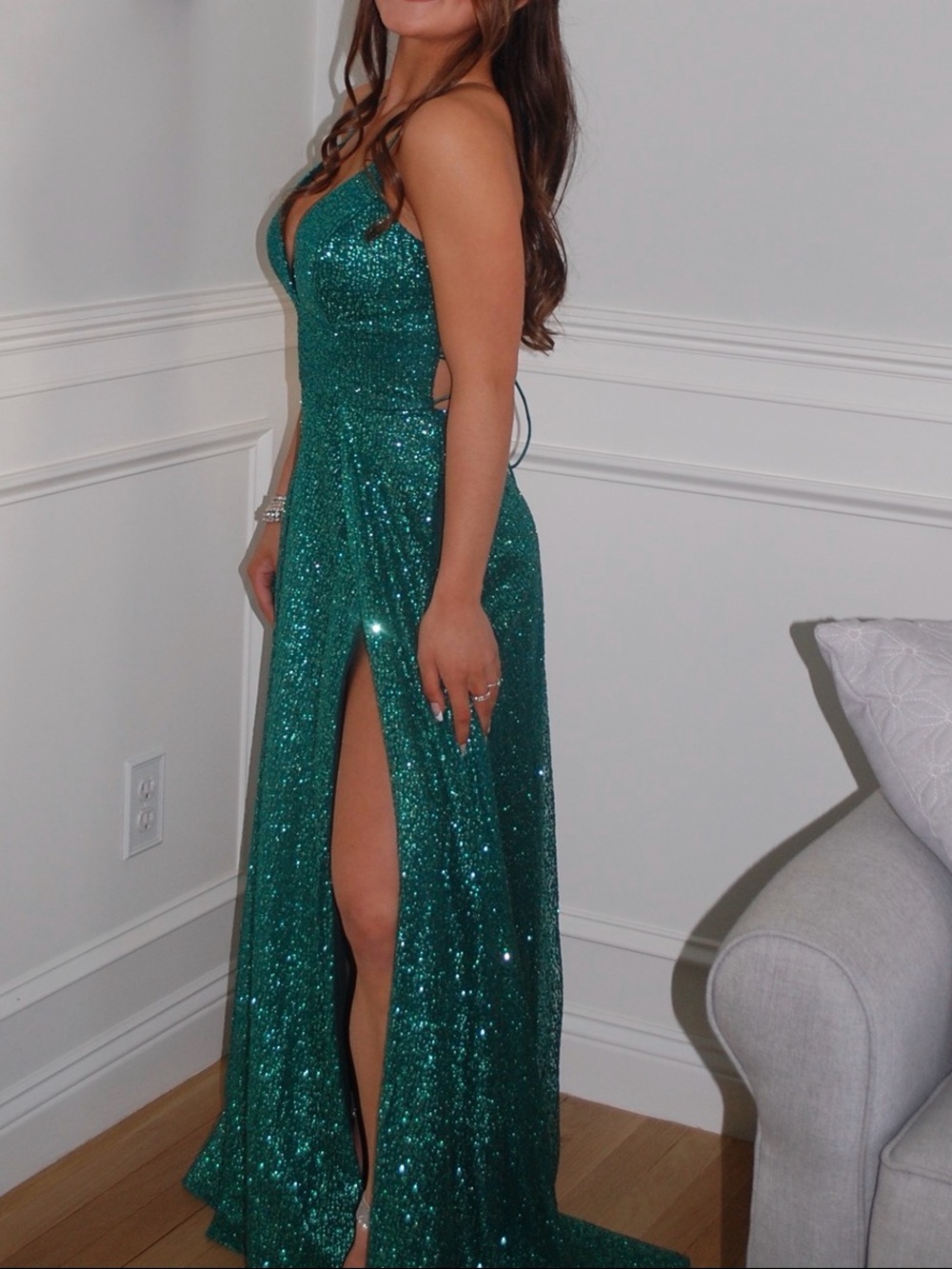 Emerald Green Sparkle prom dress